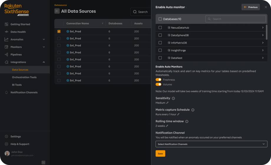 Real-time alerts and notifications for any data anomalies